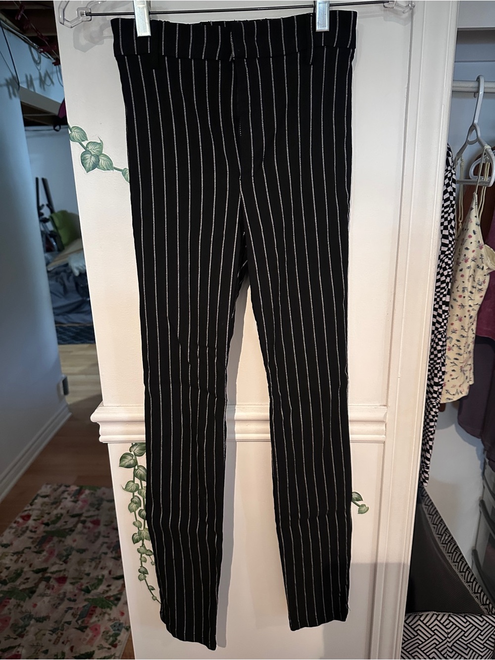 Garage Black Pants with White Pinstripes